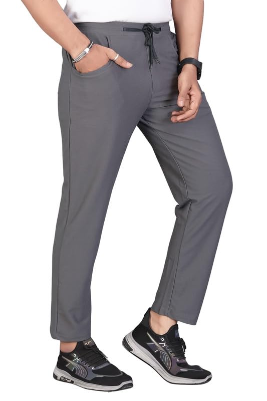 Image of HOODMASTER Men's Polyester Blend Track Pant with Drawstring Classic Style Regular Fit Solid Pattern and Standard Length | Mens Casual Daily Use Track Pants | Soft Fabric Modern Casual Track Pant