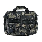 [PHOENIX IKKI] 多用途 13.6インチノートパソコン対応 迷彩柄 耐水 耐久 多層 Molleモール対応 肩掛け 手提げ ショルダーバッグ ビジネスバッグ PCバッグ 黒褐色迷彩