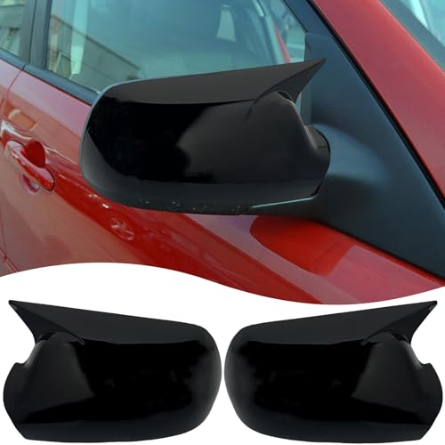 MUXEE Side Mirror Cover,for 2004 2005 2006 2007 2008 2009 Mazda 3 &2003 2004 2005 2006 2007 2008 Mazda 6，2PCS Turn Signal housing Cover Sets car Accessories - Bright Black