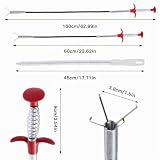 msymsyu Środek do czyszczenia odpływu 3-częściowy spirala 60 cm/160 cm ​​