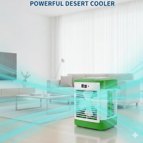 Image of Drumstone Green Desert Cooler Personal Air Cooler with Water Tank, Portable Evaporative Cooling System for Home, Office & Room, Energy Efficient Summer Cooling Solution