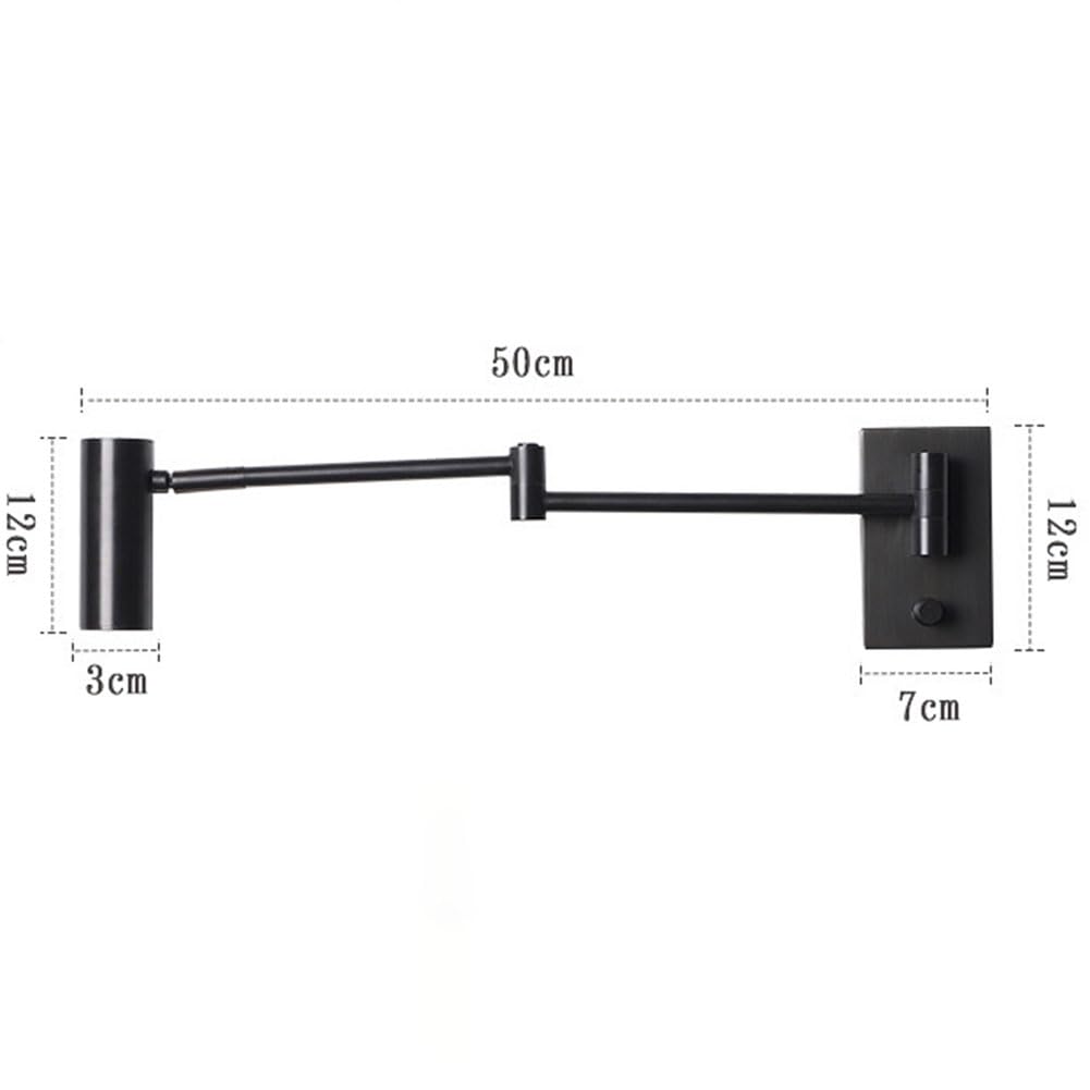 Schwenkbare Wandleuchte Dimmbar mit Schalter Lampe Wand 350° Verstellbarem Arm Wandlampen Innen Vintage Wandstrahler Gelenkarm Wandmontage Nachttischlampe Wand Leselampe Retro für Wohnzimmer