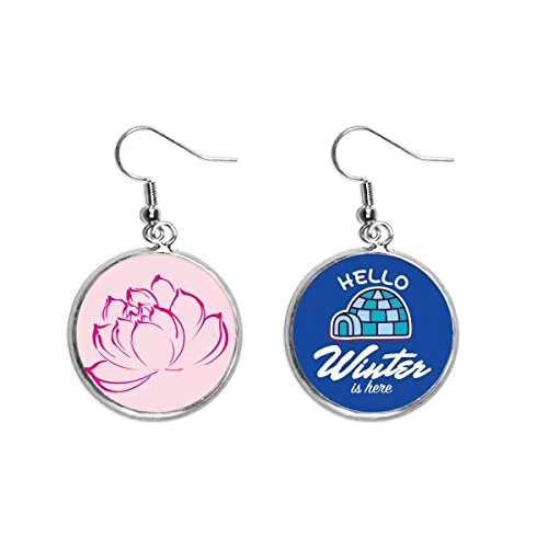 Pendientes de loto ligeros que no dañan la oreja con diseño colgante anticaída