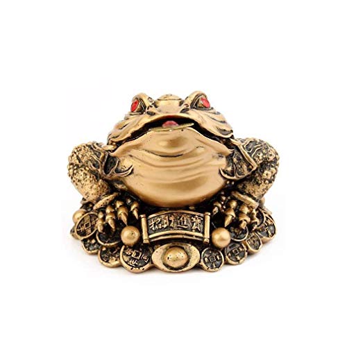 lachineuse - Crapaud de Fortune Feng Shui XXL - Crapaud à 3 Pattes Doré - 15,5 x 18 x 5 cm -...