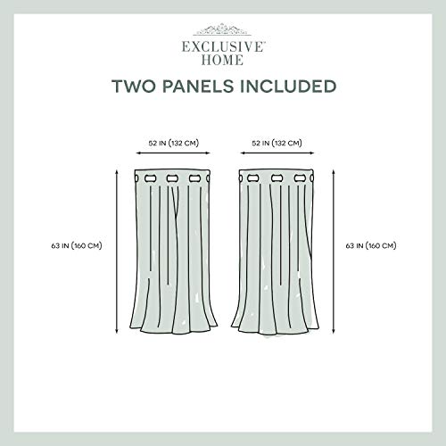 Exclusive Home Catarina Layered Solid Room Darkening Blackout And Sheer Grommet Top Curtain Panel Pair, 52"X63", Turquoise #TOP7