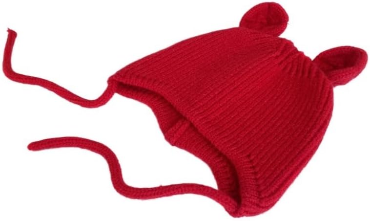 Cute Round Ear Woolen Hat for Kids - Autumn & Winter Tied Rope Beanie for Boys & Girls