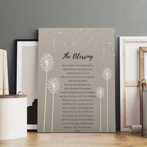 Ossude Scripture Wall Art The Blessing,Christian Art Numbers 6 24-26,Bible Wall Art,Canvas Prints Poster Wall Art,Christian Wall Decor Home Living Room Bedroom Bathroom Office Decor - Image 3
