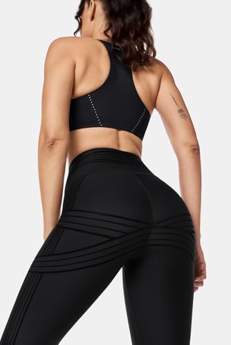 Fanka Powerband Resistance Leggings for Women,7/8 Length–Sculpting Compression with Built-in Bands,Reversible Wear3