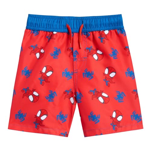 Marvel Spidey and His Amazing Friends Toddler Boys UPF 50+ Swim Trunks Spiderman Faces 5T