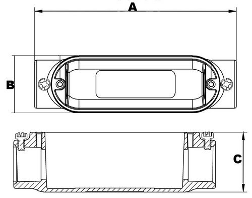 Morris 14290 Combination Conduit Body, Aluminum, Type C, Threaded, Set Screw, 1" Thread Size