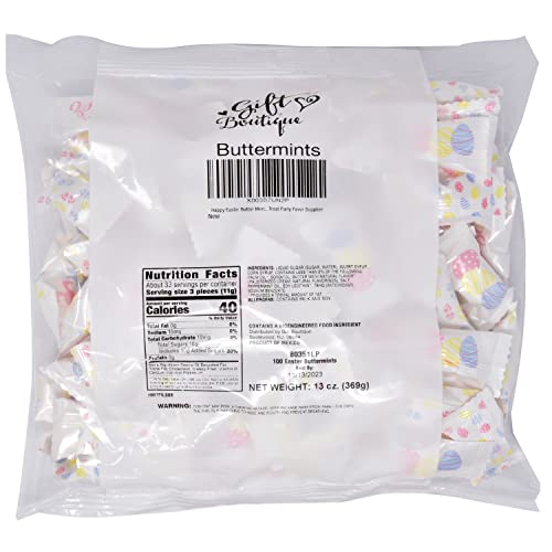 Happy Easter Butter Mints Candy Bags 100 Count Egg Bunny Mint Candies 13 Oz (368 G) Individually Wrapped Eggs Bunnies Buttercream Pink Yellow Blue White Spring Wedding Sweets Treat Party Favor Supplies #TOP5
