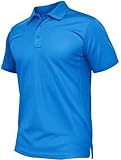 TACVASEN Mens Polo Shirts Short Sleeve Dry Fit Collared Shirt Performance Pique Polos Moisture Wicking for Tactical Athletic Golf Blue XXL