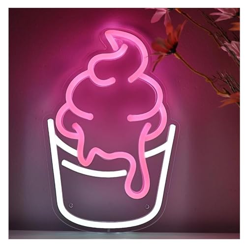 Lampe Néon Coupe de Glace Fondante pour Enseigne Murale Lumineuse Design