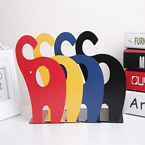 Loupdeloup Cute Bookends, Non Skid Elephant Animal Book Ends For Shelves Decorative For Kids Blue 1 Pair #TOP5