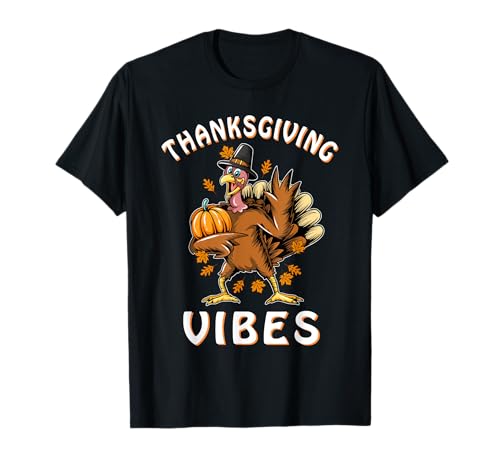 Thanksgiving Vibes Turkey Pumpkin Funny Thankful Family Camiseta