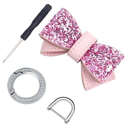 Sk Custom Pink Crystal Bowknot Keychain For Women Fingerprint Resistant Plating Metal Key Chain Ring #TOP4