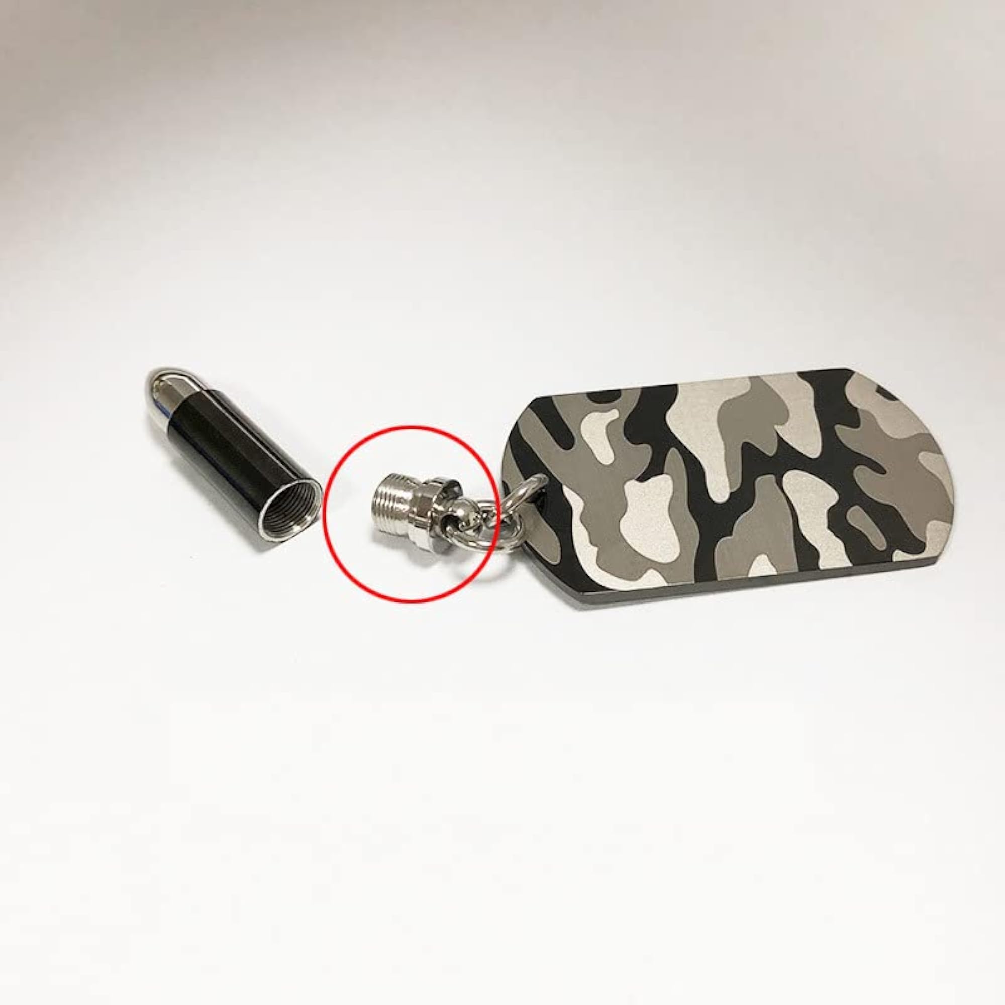 Stainless Steel Camouflage Bullet Pendant Necklace for Men
