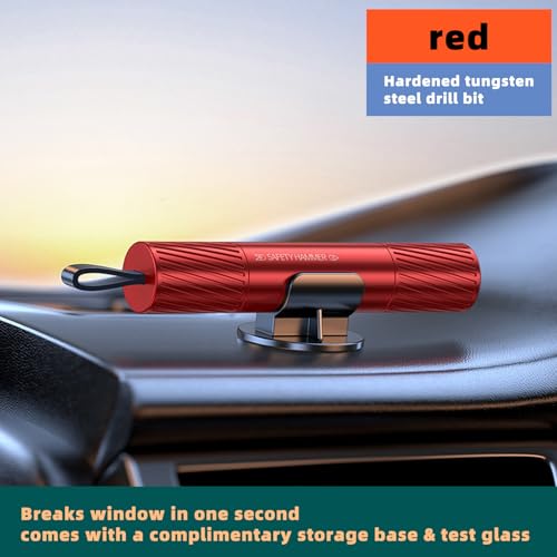 NONGKANG 2025 Upgraded Car Safety Hammer - Safe Hammer, Window Breaker & Seatbelt Cutter Emergency Escape Tool, Glass Breaker for Land & Underwater(3PCS Black & Red & Silver) — view 5