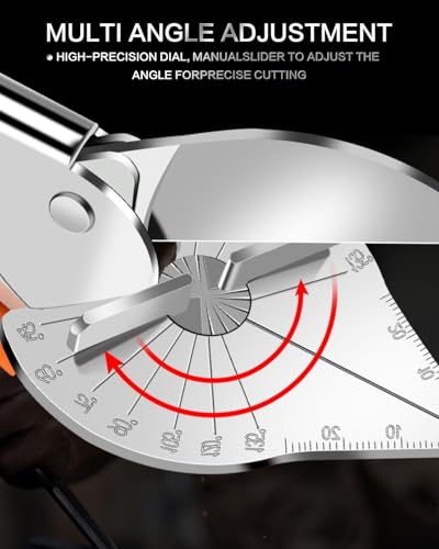 KATUR Multi Angle Miter Shear Cutter, 45 to 135 Degree Multifunctional Trunking Scissors, Trim Shears Tools for Cutting Soft Wood, Plastic, PVC, Including 1 Spare Blade - Image 5