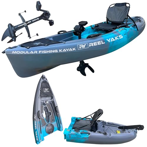 Reel Yaks Raptor Modular Fishing Kayak - 9.5ft Lightweight Propeller