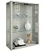 Produktbild VCM Glasvitrine hängend | Vitrine Glas mit ESG-Sicherheitsglas | Maße: H. 80 x B. 60 x T. 25 cm | Hängevitrine Glas | Modern und platzsparend | Glas Vitrinenschrank - Udina Silber