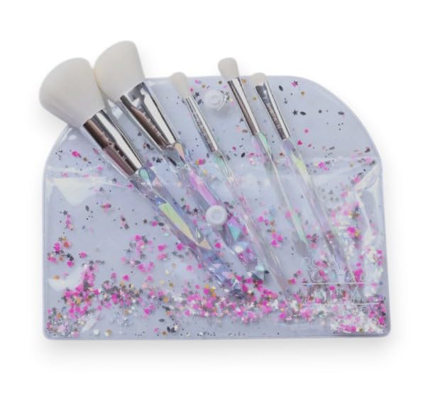 F.A.R.A.H Show Me Magic 5-Piece Makeup Brush Set – Opal Edition | Vegan, Cruelty-Free, Face & Eye Brushes for Blending, Contouring & Highlighting