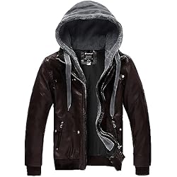 Wantdo Chaqueta de Piel Sintetica Para Cazadora Invierno Efecto Piel Chaqueta Trabajo Invierno Chaqueta Abrigo Invierno Café Oscuro(Fina) M