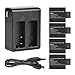 D&F Dual Battery Charger 4 Pack Replacement Battery 3.7V 900mAh Li-ion SJCAM SJ4000 SJ5000 SJ6000 M10 Action Camera