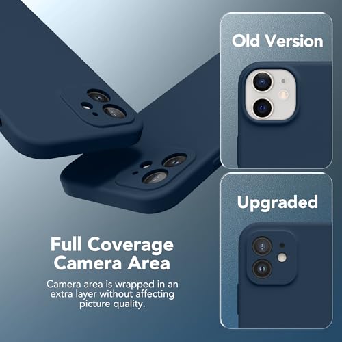 Image of Magnetic for iPhone 12 Case, Compatible with MagSafe, [Full Camera Protection][Screen Protector] Silicone Shockproof Protective Phone Case for iPhone 12 6.1 inch, Cobalt Blue