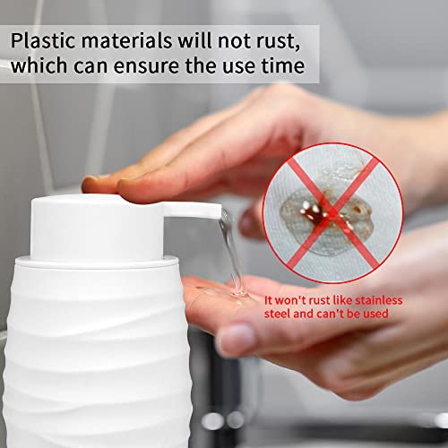 Hand Soap Dispenser Plastic Pump Rust Resistant Leak-Proof Non-Slip Refillable Liquid Hand Sanitizer Dispenser For Bathroom, Kitchen Sink 7.7Oz White #TOP3