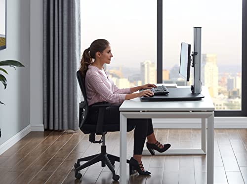 Victor Standing Desk, Single Monitor, Black W/Aluminum #TOP2