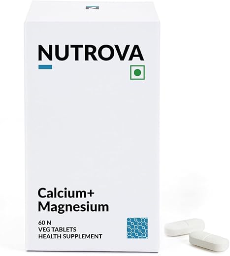 Nutrova Calcium+Magnesium | With Vitamin D3, K2-MK7 & Boron | Boosts Bone Strength, Joint & Muscle Health | High Absorptio