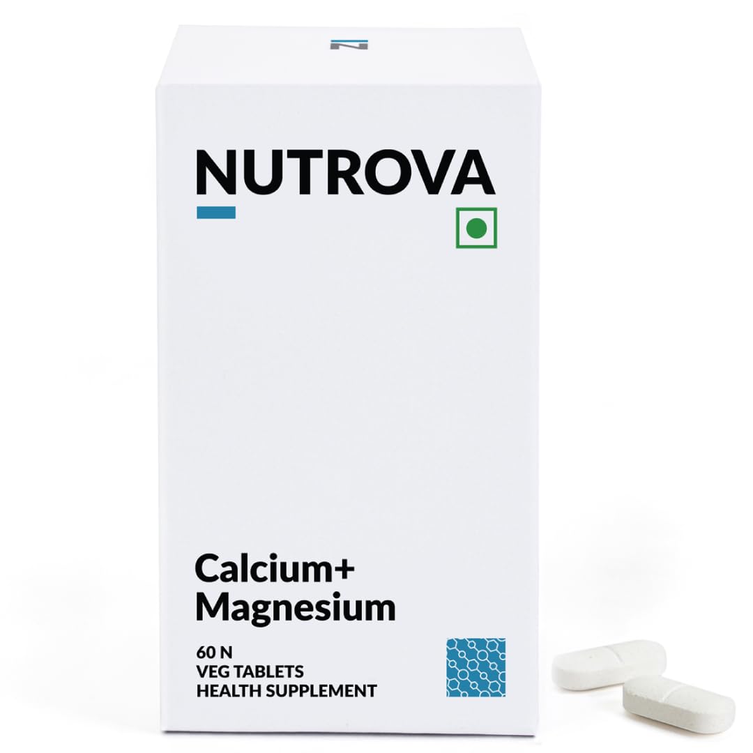 Nutrova Calcium+Magnesium | With Vitamin D3, K2-MK7 & Boron | Boosts Bone Strength, Joint & Muscle Health | High Absorptio