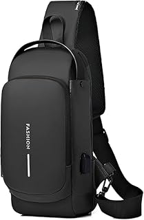 TOURISTIANO Crossbody Sling Bag, Waterproof Polyester, Hard-Shell Anti-Theft with Built-in Password Lock, Slim Lightweight... Price In India