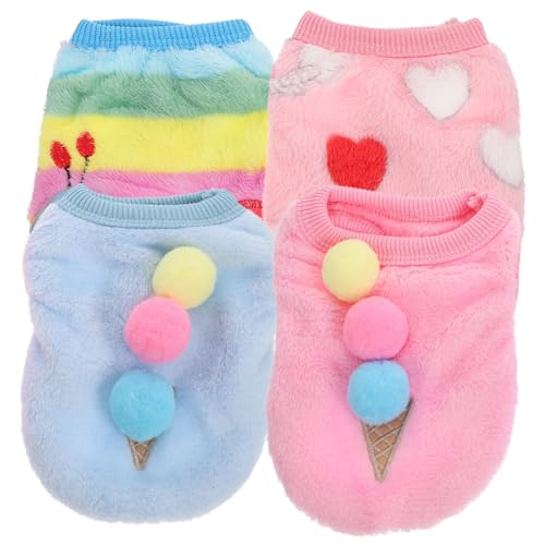 GRIRIW 4 Piezas Conjunto de Prendas para Perros Pequeños Abrigo Cálido y Cómodo con Diseño Adorable para Paseos y Actividades al Aire Invierno Talla XXS
