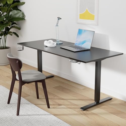 OUTFINE Heavy Duty Dual Motor Height Adjustable Standing Desk Electric Dual Motor Home Office Stand Up Computer Workstation with (Black, 63\") Desktop Load up to 220lbs - Thumbnail 2