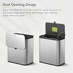 EKO Kitchen Compost Bin, 7L / 1.85 Gal Stainless Steel with Removable Inner Bucket and Deodorizer Compartment, 2-in-1 Countertop Compost Bin with Lid, Food Waste Caddy for Kitchen (MMT & Black Finish) - Image 4