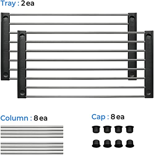 carrotez Set of 2 Stackable Cabinet Organizer Shelf 15.7 x 7.8 x 6.1 Black by carrotez - Image 9