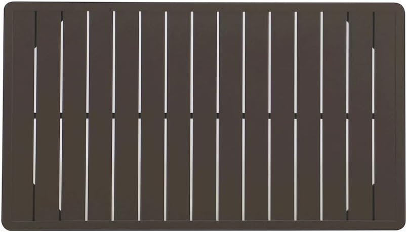 Brown Metal Outdoor Coffee Table for Patio, Rectangular Design with Durable Frame, Coffee Table for Outside Relaxation and Dining