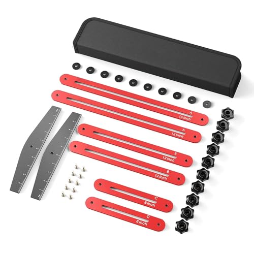 Stair Tread Template Tool, 2 Nut Stair Tread Gauge Aluminum Alloy Stair Jig for Layout Projects, Jig with Case for Stair Measurement, Shelf Layout Tool Stair Measuring Tool Set - Image 8