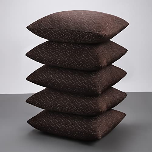 Image of LA VERNE Luxury Premium Cloth Microfibre Blown Technology Filled Cushion Filler Pack of 5 (16 inchX16 inch) (Coffee)