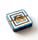 灰皿 おしゃれ 卓上 カラフル デザイン レトロ アンティーク 真鍮 シーシャムウッド ボーンのスクエアアッシュトレイ [tom7580] (C)