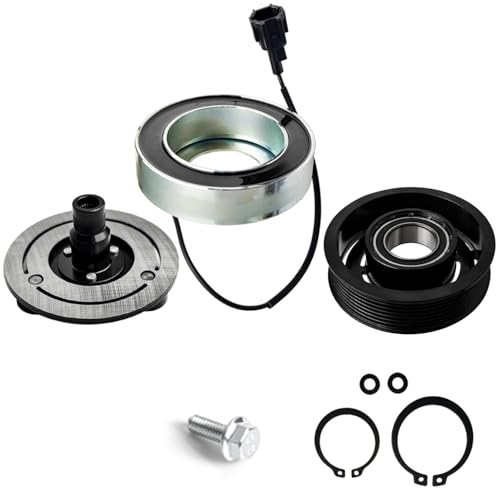 A/C Compressor Clutch Assembly Kit Plate Pulley Bearing Coil CO11037C Replacement for 2005-2017 Nissan Frontier 4.0L, AC Air Conditioning Compressor Clutch Coil Auto Repair Kit