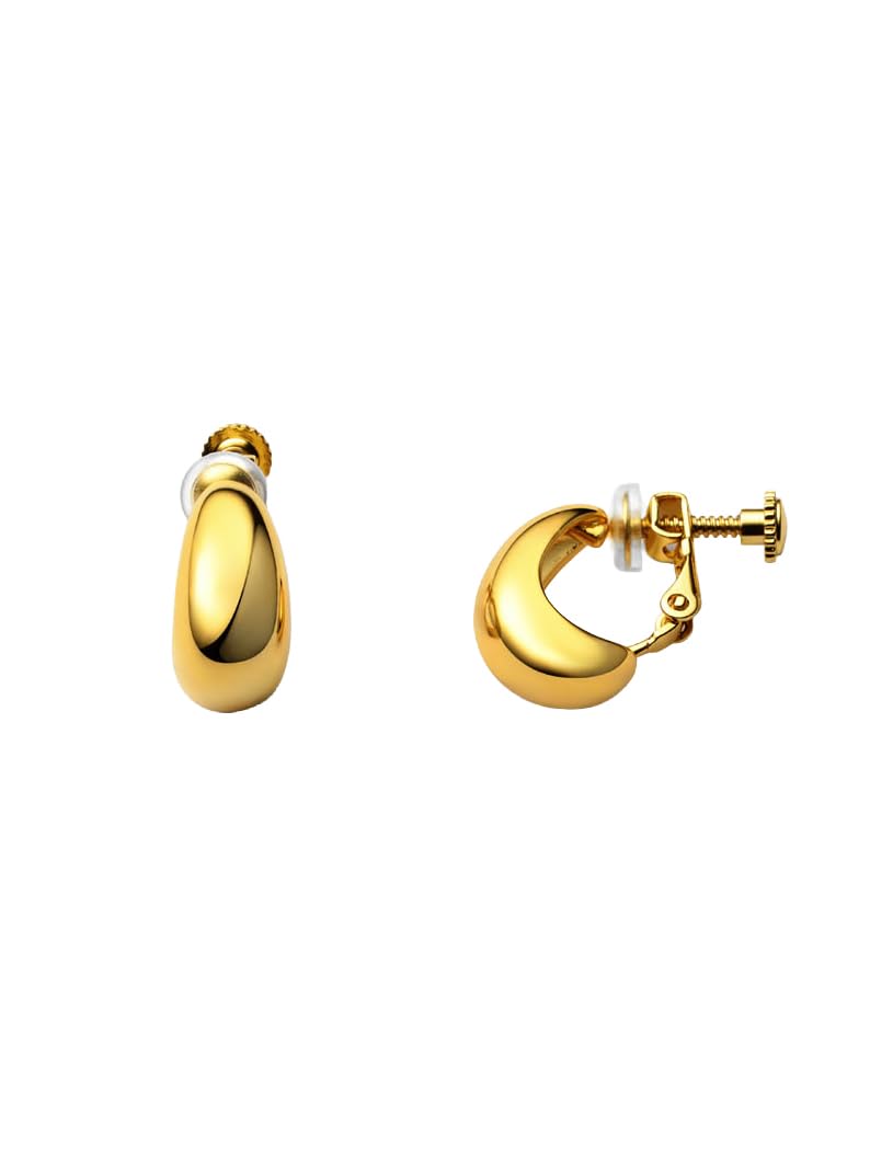 UNITED JEWELS ユナイテッドジュエルズ DROP CURL STUDS EARINGS ドロップ フォルム イヤリング 96-7708-09 (ゴールド)