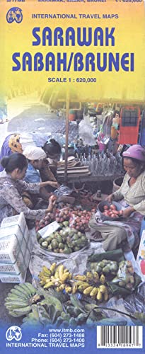 Sarawak, Brunei, and Sabah Travel Reference Map 1:620,000