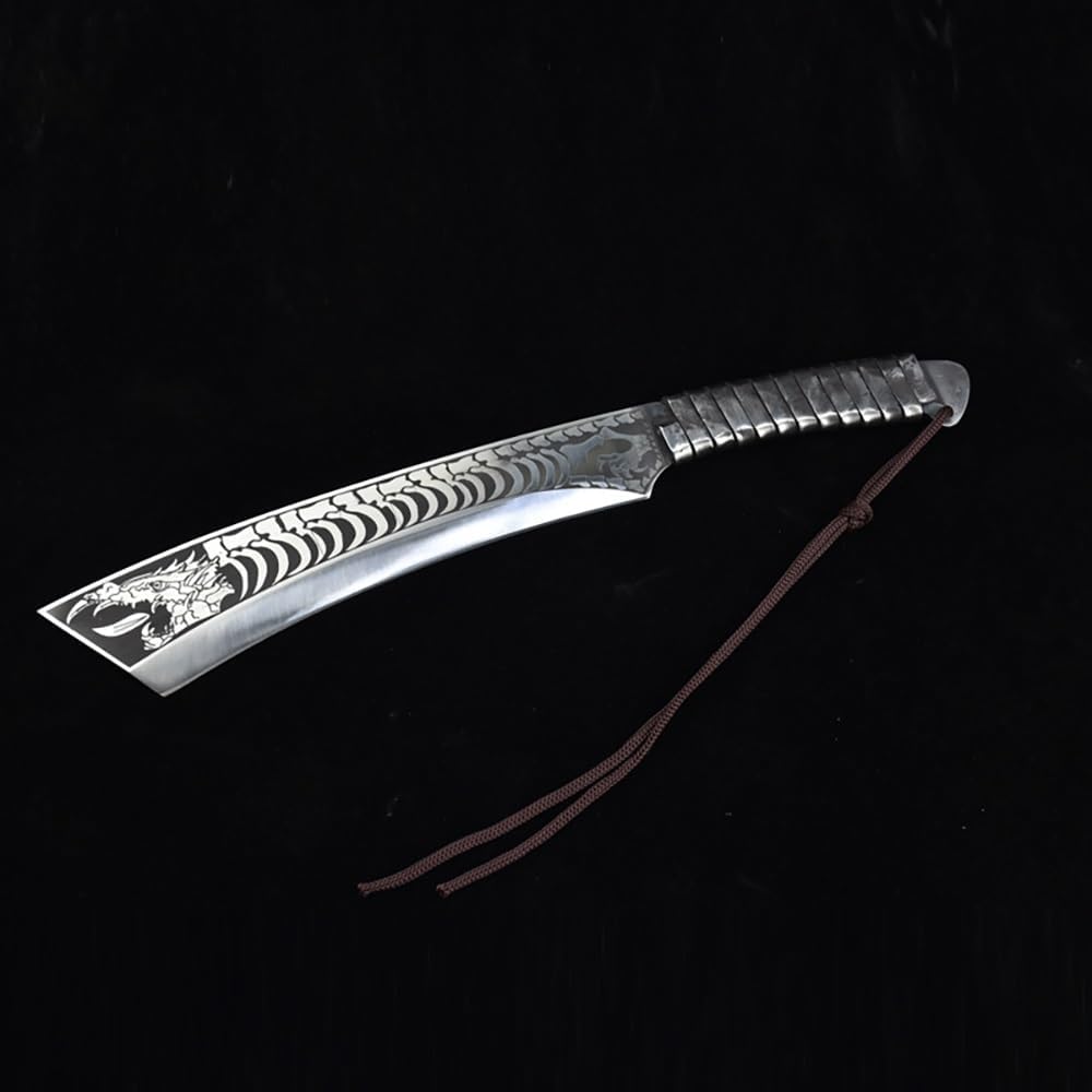 Meat Cleaver,Cleaver Knife 9.5 Inch Kitchen Chop Bone Viking Knife Handmade Forged 7Cr17MoV Steel Integrated Handle Longquan Chopper Knife