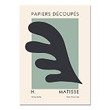 PRDECE Plantas abstractas Pintura en lienzo Matisse Posters Impresiones Hojas y flores Cuadro moderno para sala de estar en la decoración de la pared 04 40x60cm Sin marco