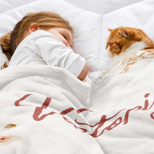 Image of Personalized Baby Blanket with Name, Custom Name Blanket for Kids Soft Flanne Blankets in Easter Personalized Baby Gifts for Infant Newborn Shower (Z-Brown)
