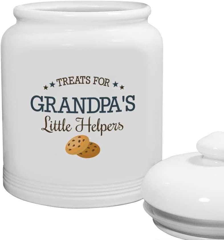 GiftsForYouNow Farmhouse Made with Love Personalized Cookie Jar, 10" Tall & 8" Diameter - Air Tight Ceramic Lid for Freshness, Customize Name on Jar, Hand Washable White Ceramic