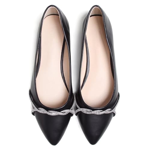 Image of Stunner Womens Flats Fashion Pointed Toe Bowknot Ballet Flats Cute Slip On Dress Flats Comfortable Party Wedding Flats2